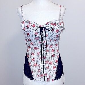 Intimissi for Victoria’s Secret vintage Y2K mesh floral lace corset top
